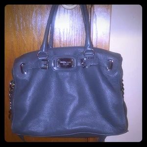 Michael Kors gray leather Hamilton purse